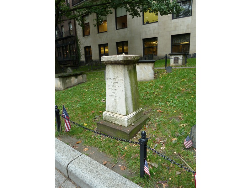 Paul Revere's grave from 1818
